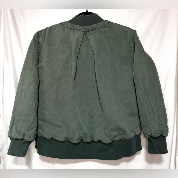 YFB Colton Reversible Cotton Quilted Bomber Jacket Army Green Outdoor Winter - Picture 6 of 13